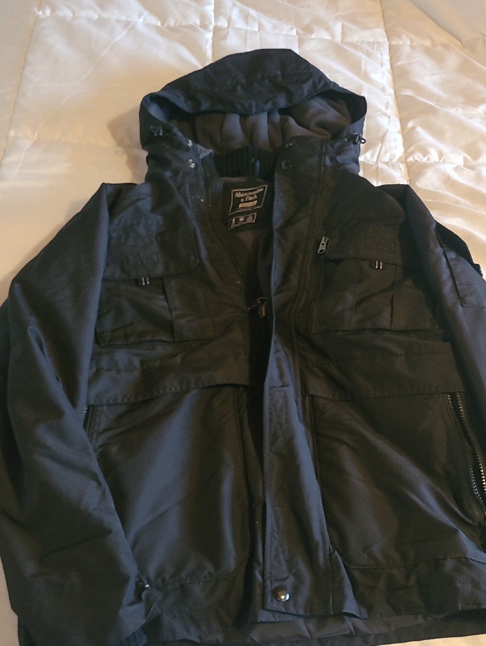 Abercrombie & Fitch Men's Black Hooded Field Jacket